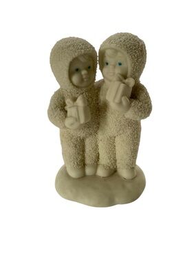 Department 56 Snowbabies Cream-textured Twin Snowchildren Figurine